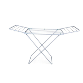 varal chão com abas aço branco