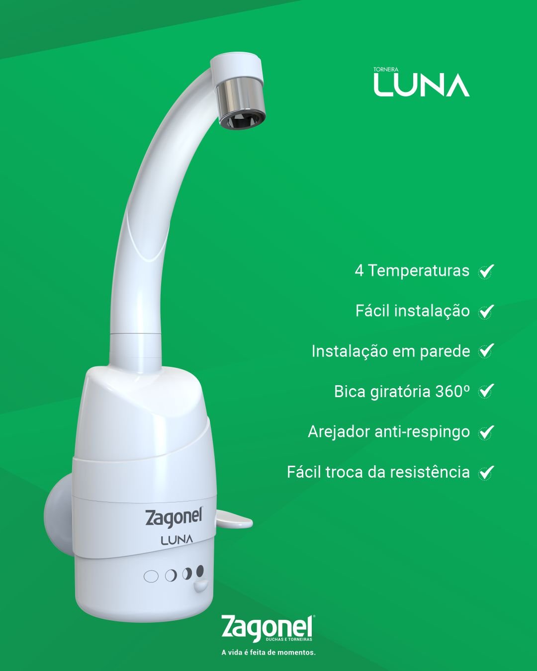 Torneira elétrica parede Luna