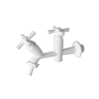 torneira tanque parede plástica abs bica dupla tigre