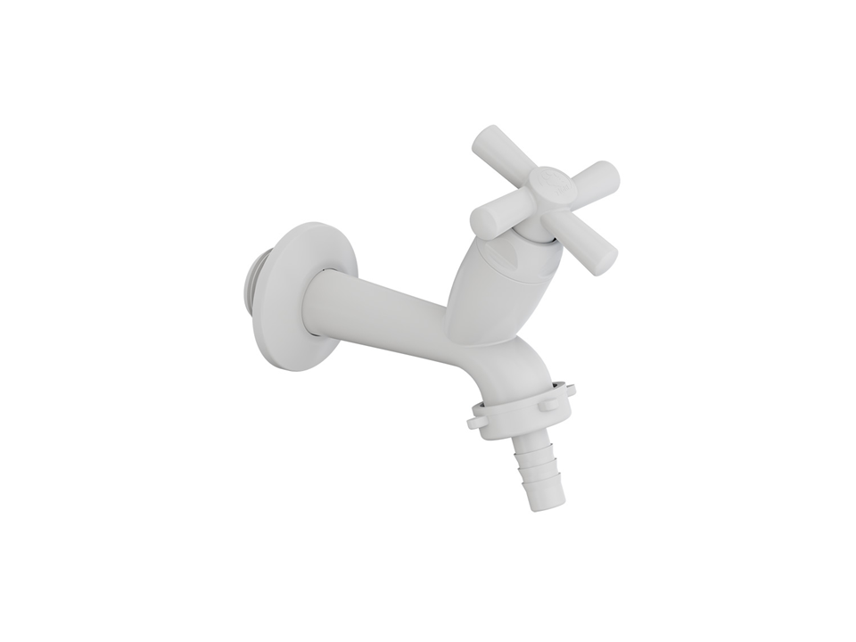 torneira parede plástica abs bica curta para mangueira tigre