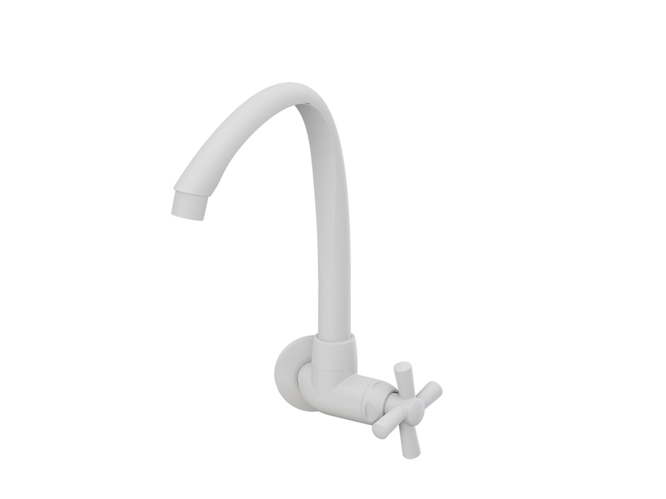 torneira cozinha parede plástica abs bica alta tigre