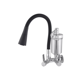 Torneira parede flexível black com filtro