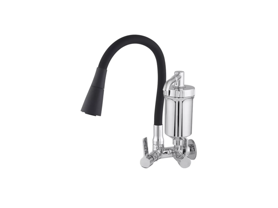 Torneira parede flexível black com filtro