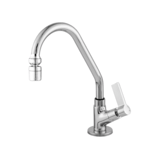 Torneira bica alta metal mesa bico arejador articulado