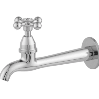 Torneira parede metal longa sem bico