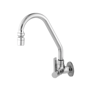 Torneira bica alta metal parede bico arejador articulado