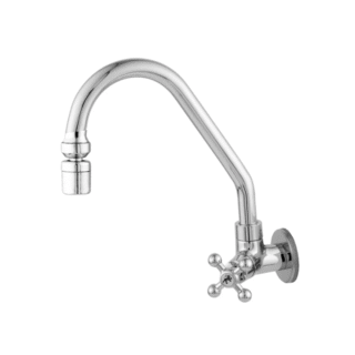 Torneira bica alta metal parede bico arejador articulado