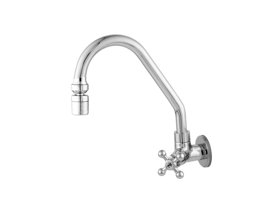 Torneira bica alta metal parede bico arejador articulado