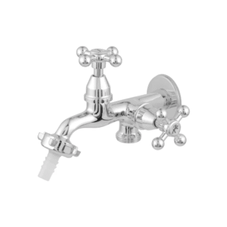 torneira metal dupla tanque ou jardim