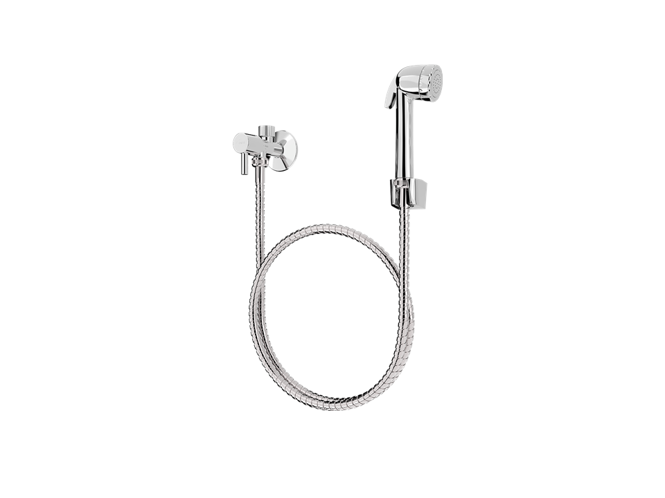 ducha higiênica com registro de derivação cromada modelo Luxo Blukit