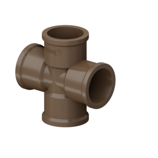 Cruzeta Soldável PVC Marrom Água fria Tigre