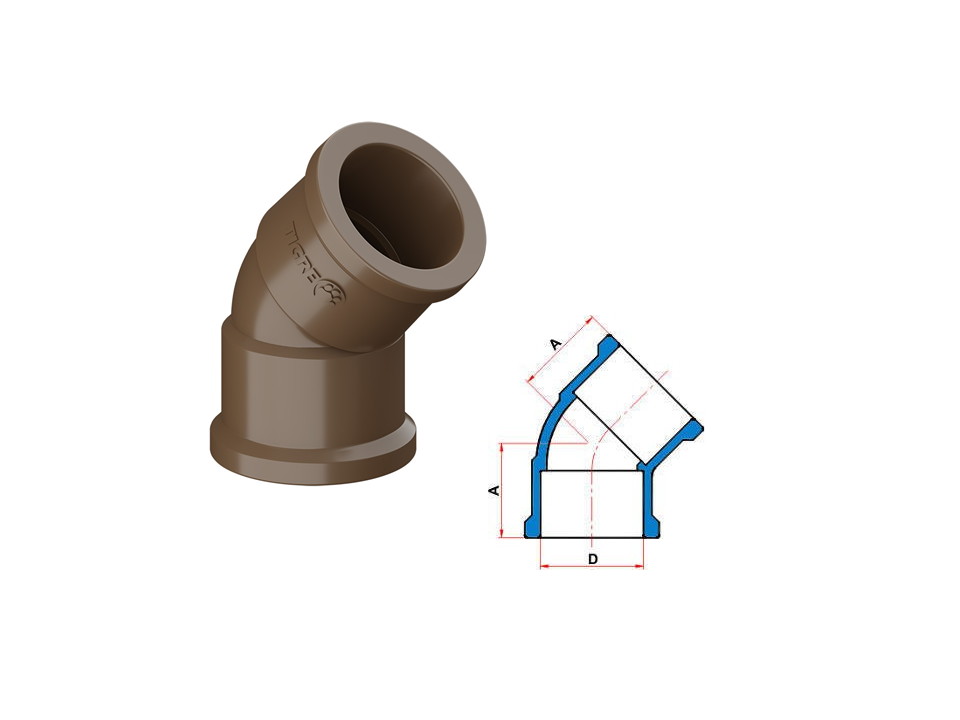 Joelho 45 Graus Soldável Água Fria Tigre
