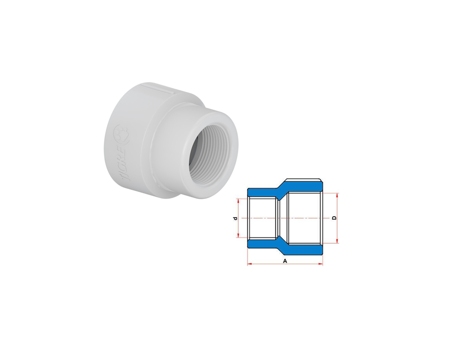 Luva Redução Roscável PVC branco Tigre