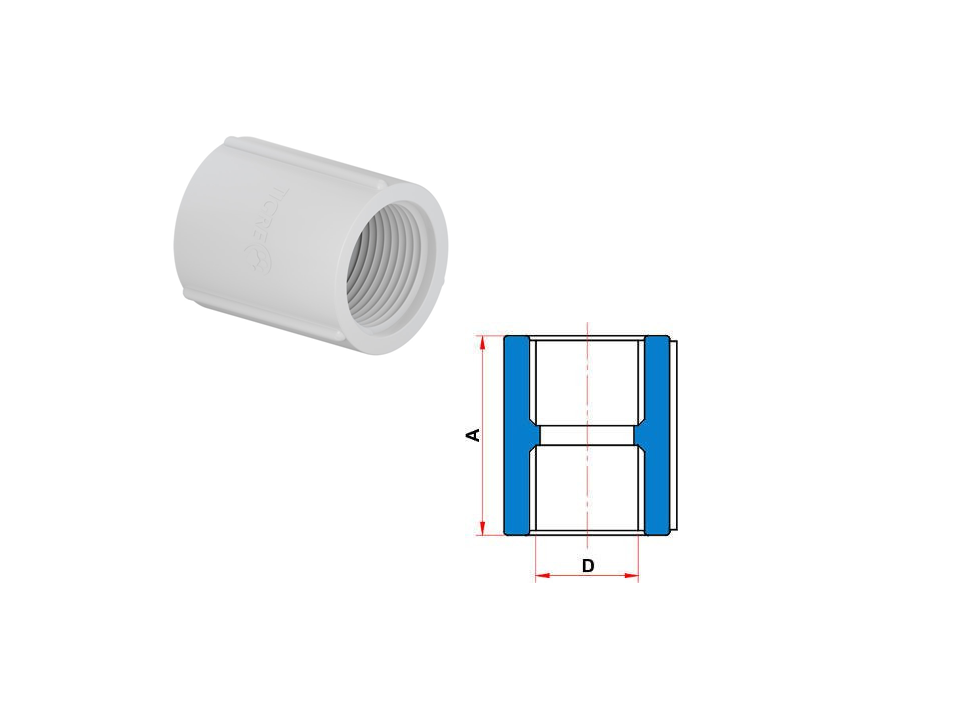 Luva roscável PVC branco Tigre