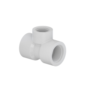 Tê Redução Roscável PVC branco Tigre