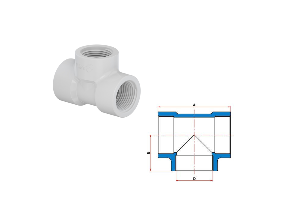 Tê Roscável PVC Branco Tigre