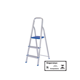 Escada doméstica alumínio 3 degraus Mor