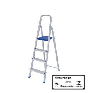 Escada doméstica alumínio 4 degraus Mor
