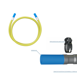 Mangueira flexível para ligação de gás GN, GLP e GNF Economy Blukit