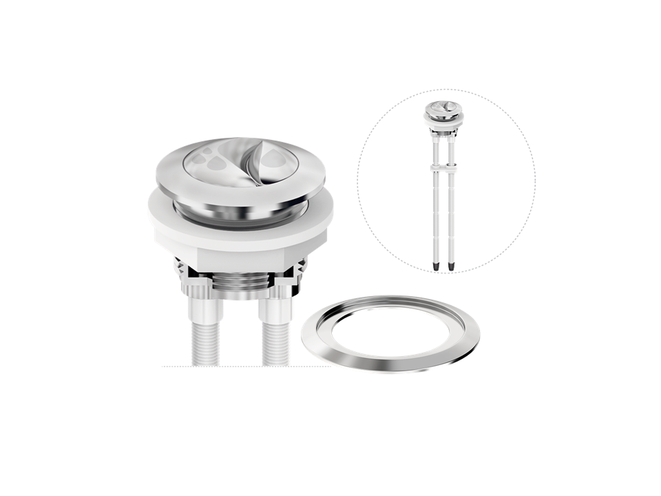 Acionador com Hastes para Mec. de Caixa Acoplada Saída Dual Flush - Superior Censi - 95460
