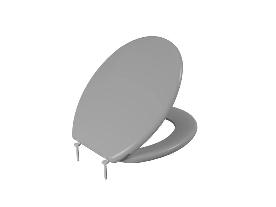 Assento Sanitário Oval Almofadado Slim TAJ/AS Cinza 2 Astra