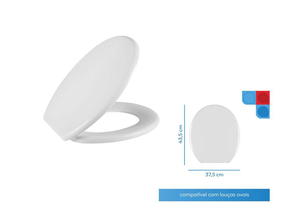 Assento Sanitário Oval Anatômico Astra Modelo Soft TPJ/AS Branco Astra