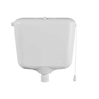 Caixa Branca de Descarga Elevada com Regulagem (6,8L a 9L) e Acionamento por Cordinha Astra C17/BR1