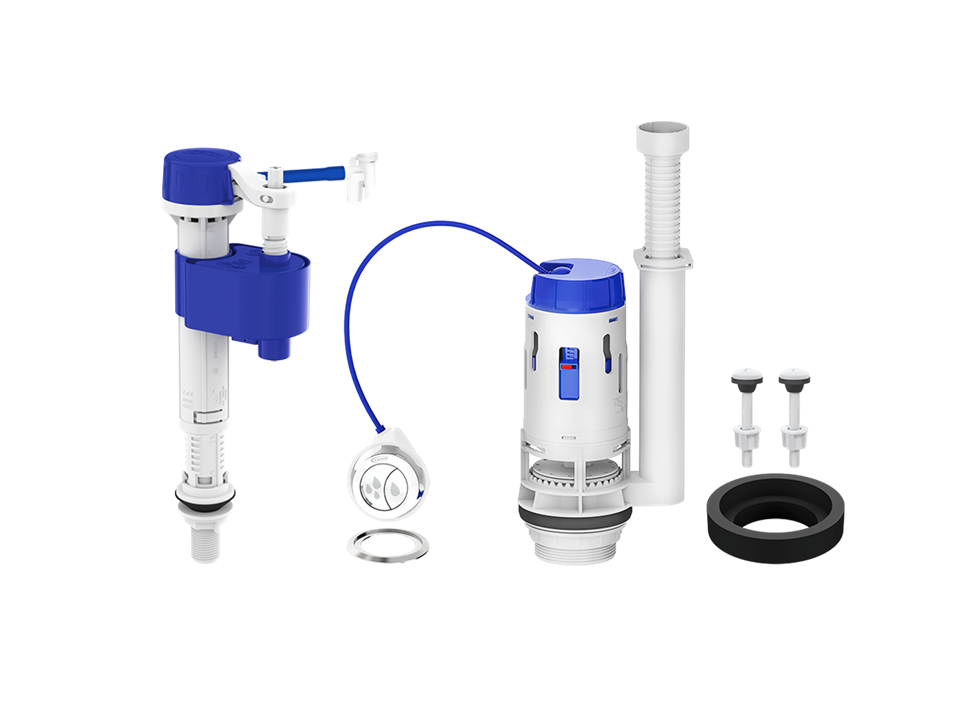 Kit para Caixa Acoplada - Entrada Master Flux e Saída Dual Flush 3x1 Censi 9562