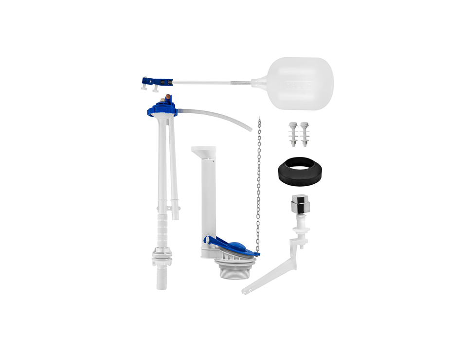 Kit para caixa acoplada entrada simples e saída cromado lateral externo da Astra MU-K