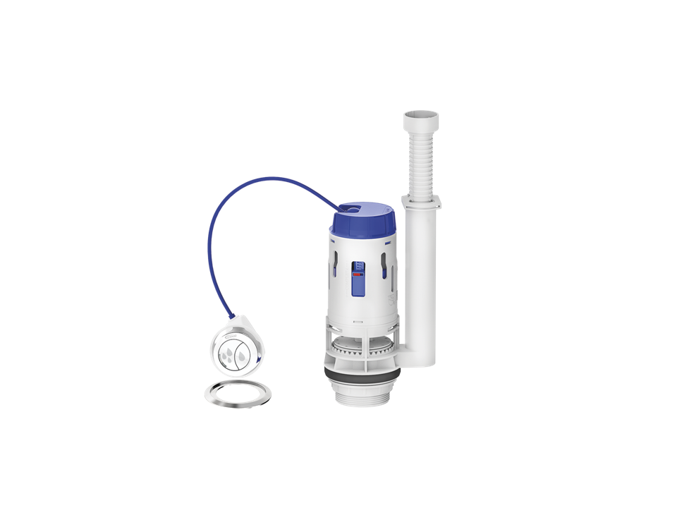 Mecanismo de Saída Dual Flush 3 em 1 para Caixa Acoplada Simplificado Censi 9455