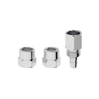 Adaptador de Latão Cromado para Filtro - Rosca Fêmea 1/4" x Espigão 1/4" (7 mm) com Porcas Censi 65013