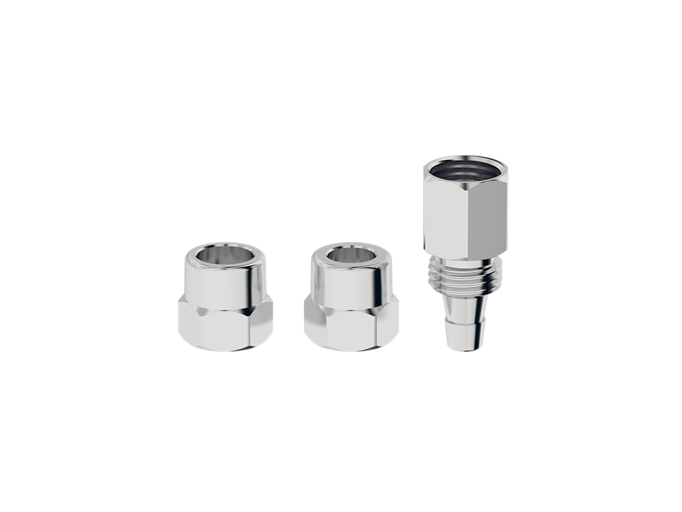 Adaptador de Latão Cromado para Filtro - Rosca Fêmea 1/4" x Espigão 1/4" (7 mm) com Porcas Censi 65013