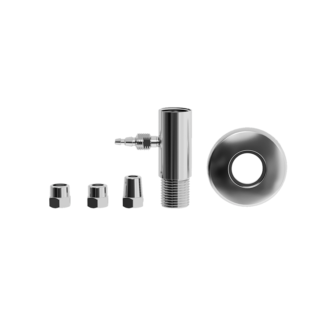 Adaptador de Latão Cromado para Filtro - Rosca 1/2" x 1/2" x Mangueira 1/4", 3/8" e 5/16" - Parede Censi 65023