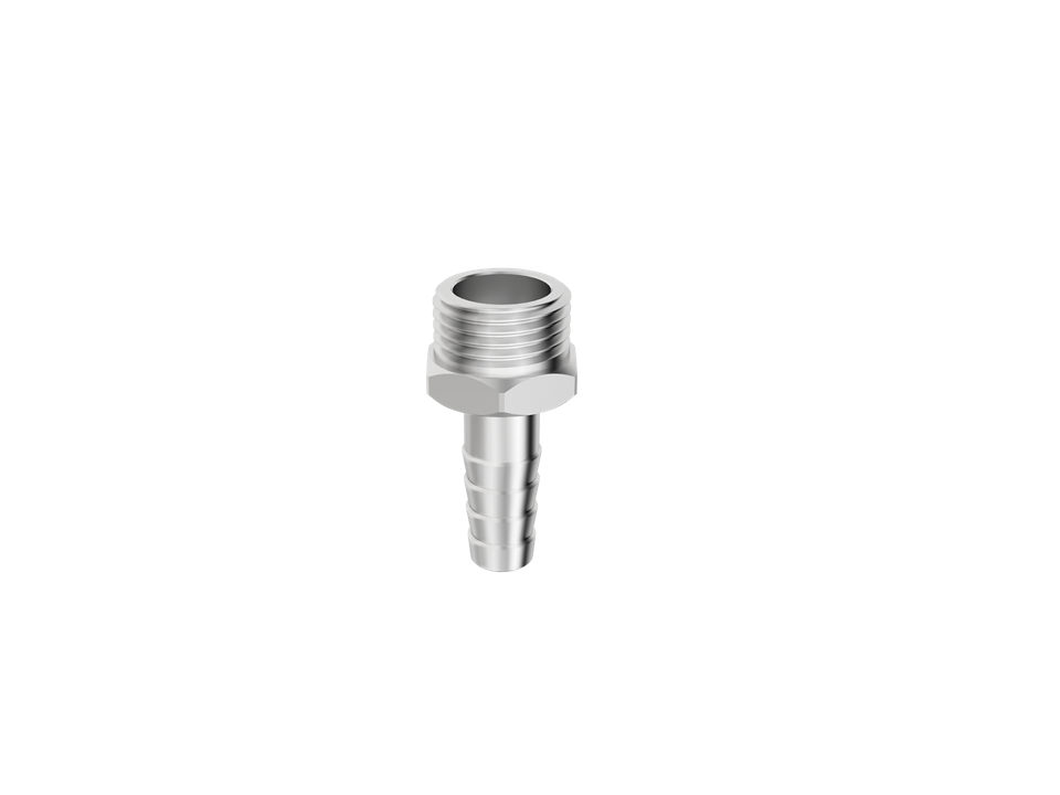Adaptador Reto de Latão Niquelado Rosca Macho 1/2" x Espigão 3/8" (12,0 mm) Censi 75100