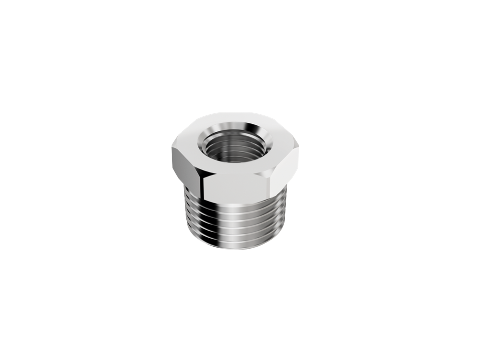 Bucha de Redução em Latão Cromado Rosca macho 1/2" x fêmea 1/4" Censi 85043