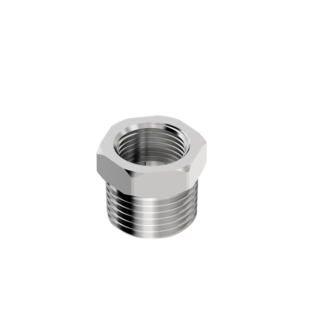 Bucha de Redução em Latão Cromado - Rosca 1/2" (Macho) x 3/8" (Fêmea) Censi 85042