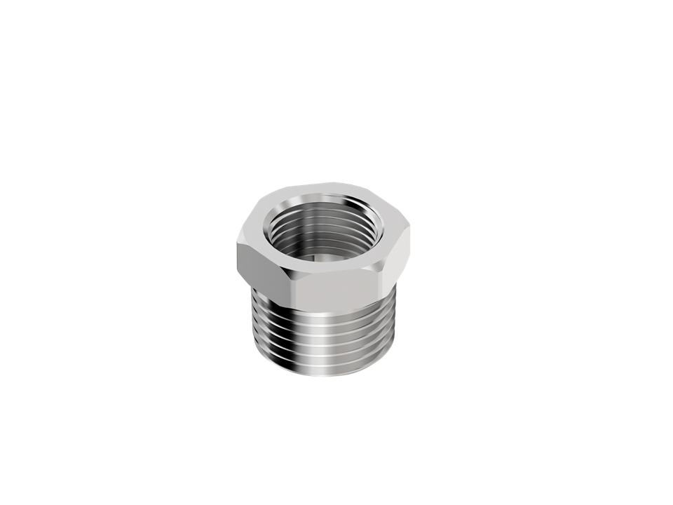 Bucha de Redução em Latão Cromado - Rosca 1/2" (Macho) x 3/8" (Fêmea) Censi 85042