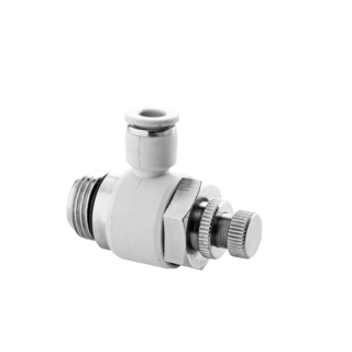 Engate Rápido Joelho 90° Rosca 1/2" (M) com Registro para Mangueira Filtro / Purificador 6,6 mm Blukit 311043