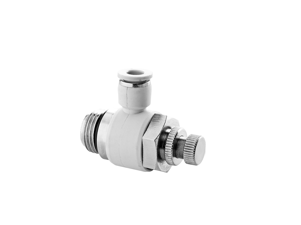 Engate Rápido Joelho 90° Rosca 1/2" (M) com Registro para Mangueira Filtro / Purificador 6,6 mm Blukit 311043