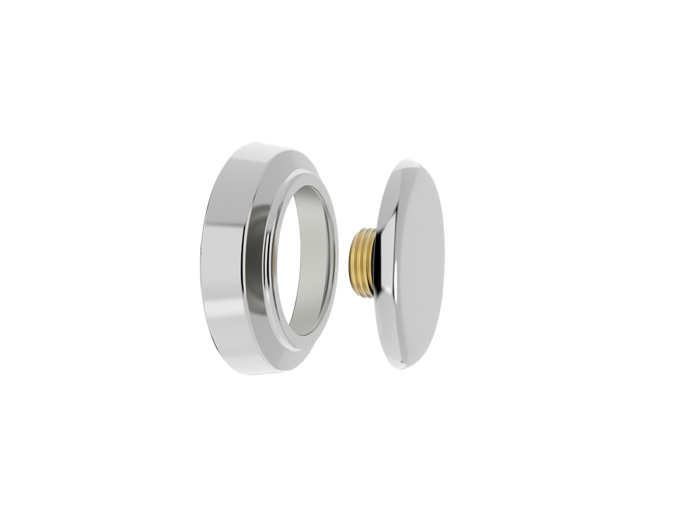 Plug em Latão com Canopla Cromada Rosca 1/2" (M) Blukit