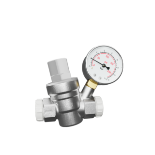 Válvula Redutora de Pressão com Manômetro Integrado com Redução 3/4" x 1/2" Blukit