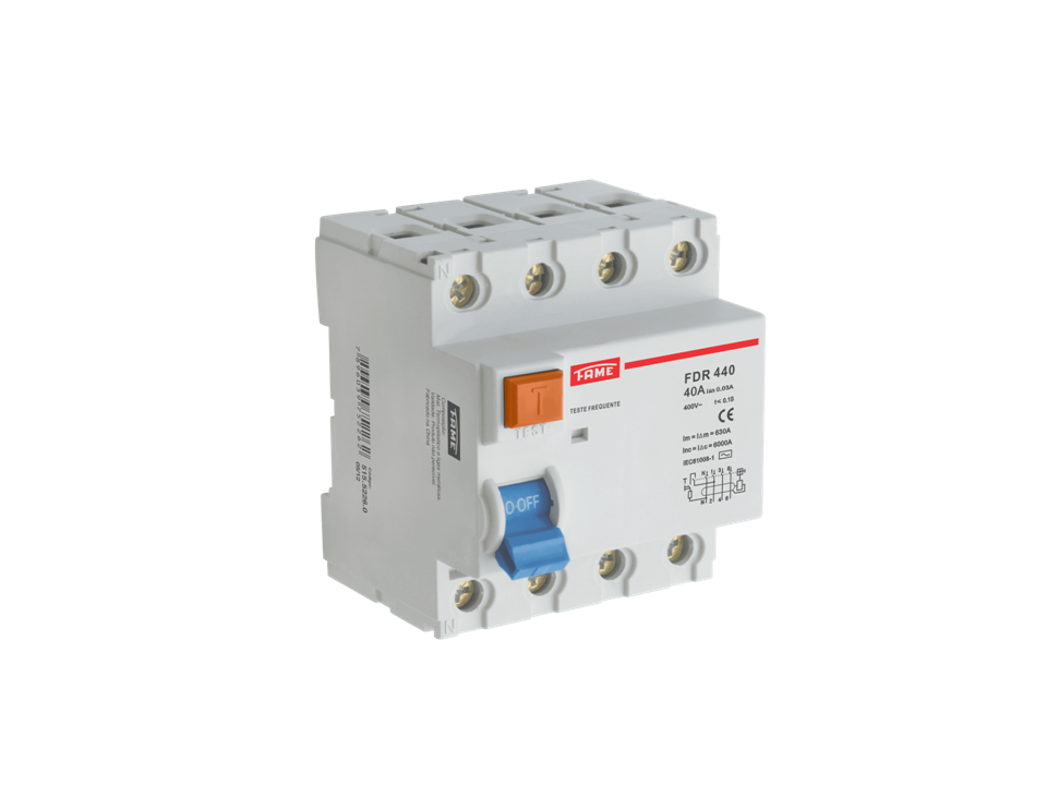 Dispositivo DR Interruptor Diferencial FD - 4P 40A 30mA - Condutor 16mm Fame 5226