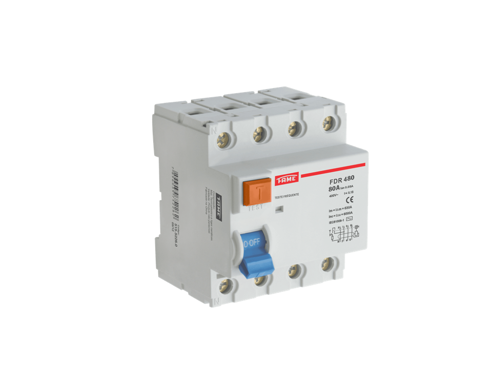 Dispositivo DR Interruptor Diferencial FD - 4P 80A 30mA - Condutor 16mm Fame 5312
