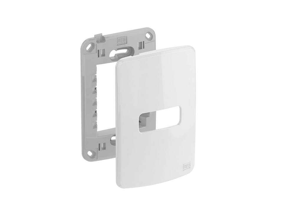 Placa e suporte 4x2" Branco com posição para 1 módulo Composé Weg 13295536
