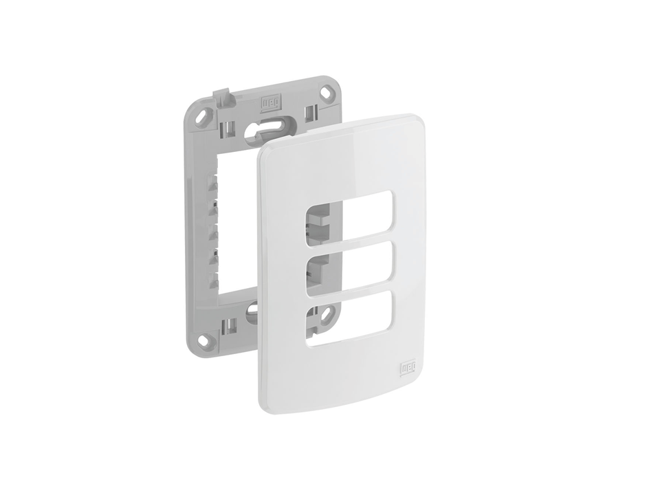 Placa e suporte 4x2" Branco com posição para 3 módulo Composé Weg 13295558