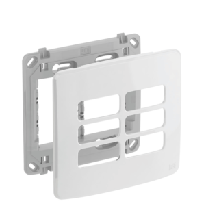 Placa e suporte 4x4" Branco para 6 módulos Composé Weg 13295563