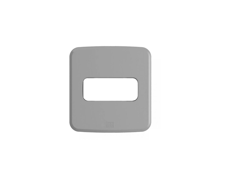 Placa de embutir Móveis e Pedras 60 mm 1 módulo Cinza Linha Composé Weg 14982983