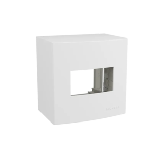 Caixa Sobrepor com Tampa + suporte 75x75mm 1 posto 75x75mm Branco Linha Sleek Margirius PA018643