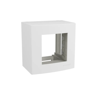 Caixa Sobrepor com Tampa + suporte 2 postos Branco Linha Sleek Margirius PA018644