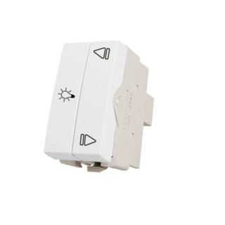 Módulo Interruptor Duplo Paralelo com Gravação (lâmpada e reversor) Branca Linha Sleek Margirius PA018725